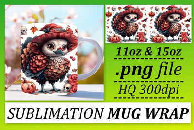 11oz/15oz Autumn Mug Wrap Thanksgiving Turkey Sublimation Sublimation afrosvg 