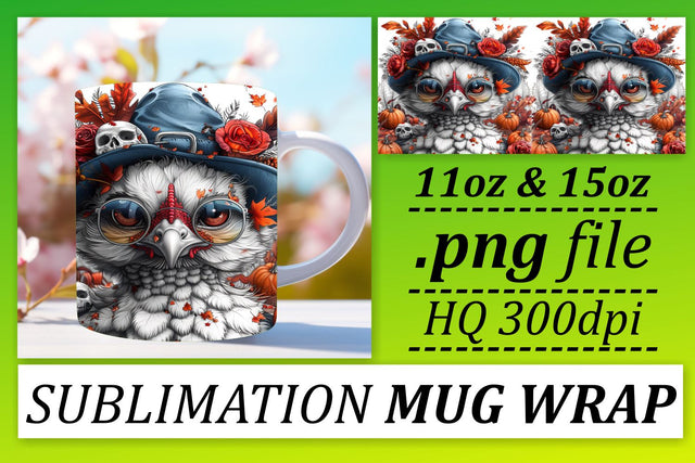 11oz/15oz Mug Wrap: Autumn Turkey Design Sublimation Sublimation afrosvg 