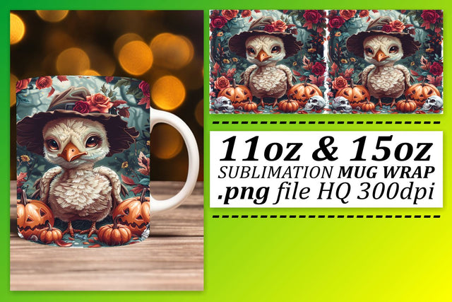 11oz/15oz Mug Wrap Fall Turkey Design Sublimation Sublimation afrosvg 