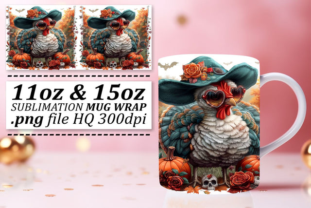 11oz/15oz Mug Wrap Fall Turkey Sublimation Sublimation afrosvg 