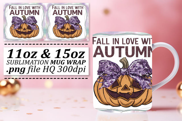 11oz/15oz Mug Wrap Pumpkin Fall Halloween Sublimation Sublimation afrosvg 