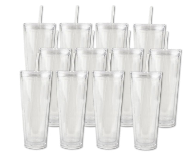 12 Pack - 24 oz Tall Snow Globe Cup | Tumbler Blanks Physical DIY Craft Warehouse 