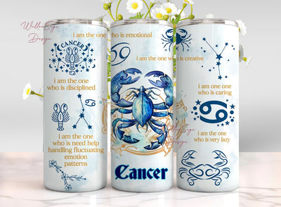 12 Zodiac Sign Affirmation 20 oz Skinny Tumbler Sublimation Designs bundle PNGs, Astrology Tumbler Wrap PNG, Celestial Signs Astrologer png Sublimation WillowSageDesign 