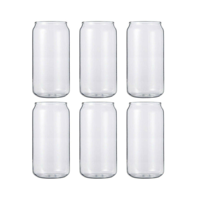 13oz Frosted Glass Cans with Bamboo Lids & Straws 6 Pack of Craft Express Sublimation Blanks Physical Craft Express 