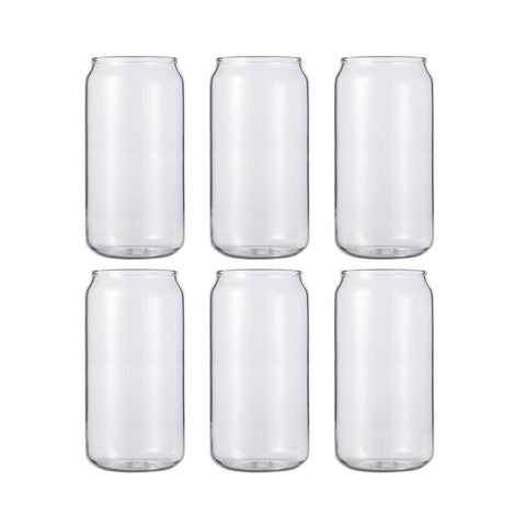 13oz Frosted Glass Cans with Bamboo Lids & Straws 6 Pack of Craft Express Sublimation Blanks Physical Craft Express 