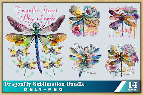 14 Dragonfly Sublimation Bundle, Insect PNG Design, Decorative Collection, Dragonfly PNG, Watercolor Dragonfly, Digital Download, Sublimation PNG Sublimation Jagonath Roy 