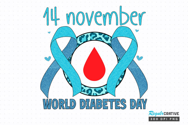 14 november world diabetes day png design Sublimation Regulrcrative 