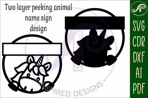 15 animal name sign, nursery wall art, laser cut templates SVG APInspireddesigns 