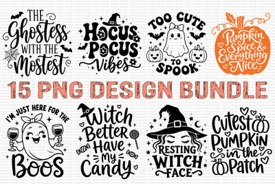 15 Halloween PNG Bundle Sublimation Craftlabsvg24 