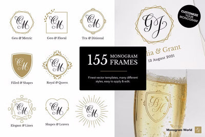 155 Frames for Wedding Monograms SVG Monogram World 