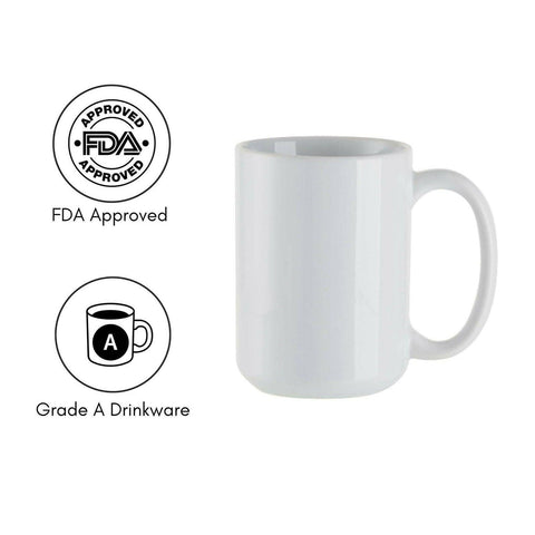 15oz Ceramic Sublimation Mugs | Pack of 6 | Craft Express Sublimation Blanks Physical Craft Express 