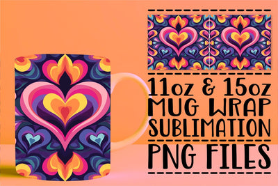 15oz Mug Love Patterns Sublimation afrosvg 