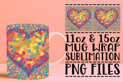 15oz Valentine's Charm Mug Sublimation afrosvg 