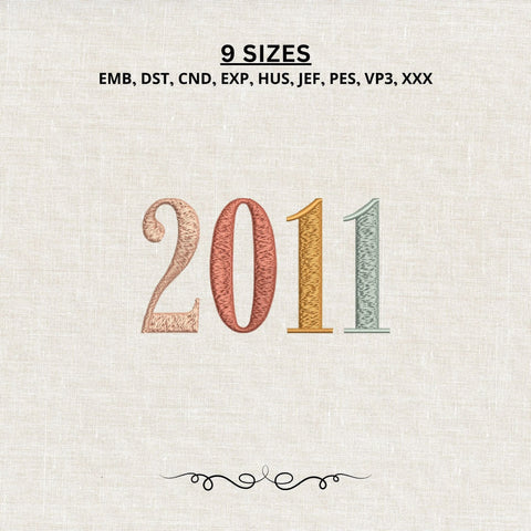 15th Birthday Embroidery File, Born in 2011 Birthday Gift, 2011 Machine Embroidery Design Embroidery/Applique DESIGNS PatternFeed8 