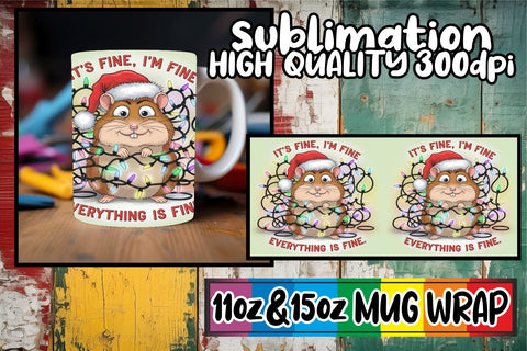 15x 11oz Mug Wrap Design , Xmas Sublimation afrosvg 
