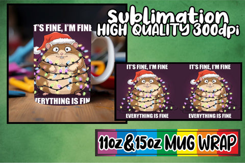 15x 11oz Mug Wrap Design , Xmas Sublimation afrosvg 