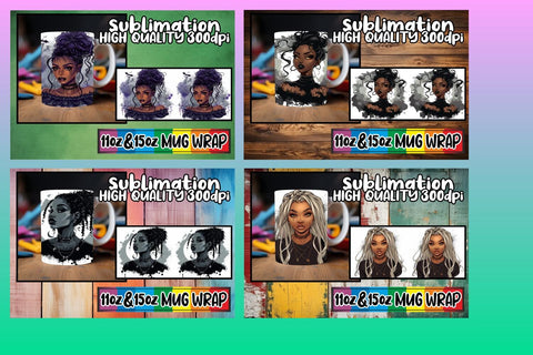 15x Abstract Mug Wrap Design , Halloween Sublimation afrosvg 