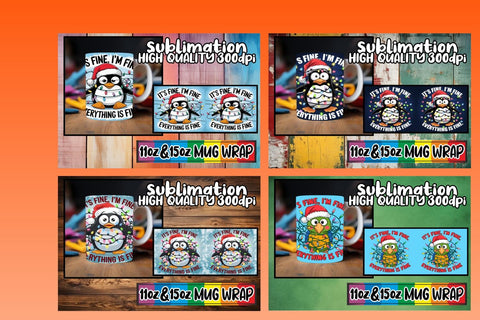 15x Artistic Mug Wrap Bundle , Xmas Sublimation afrosvg 