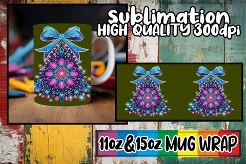 15x Beautiful Mug Wrap Design , Neon Xmas Sublimation afrosvg 