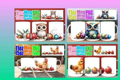 15x Bold Sublimation Mug Wrap , Holiday Sublimation afrosvg 