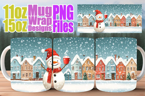 15x Bright Mug Wrap , Winter Sublimation afrosvg 