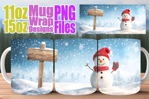 15x Bright Mug Wrap , Winter Sublimation afrosvg 