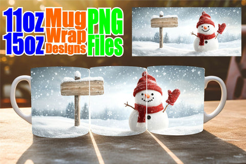 15x Bright Mug Wrap , Winter Sublimation afrosvg 