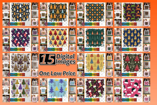 15x Bundle of PNG Designs , Christmas Sublimation afrosvg 