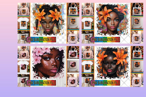 15x Bundle of PNG Designs , Woman Sublimation afrosvg 