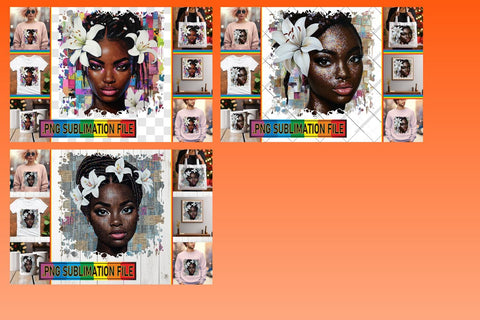 15x Bundle of PNG Designs , Woman Sublimation afrosvg 