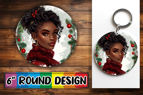 15x Car Coaster Design Bundle for Sublimation , Xmas Girl Sublimation afrosvg 