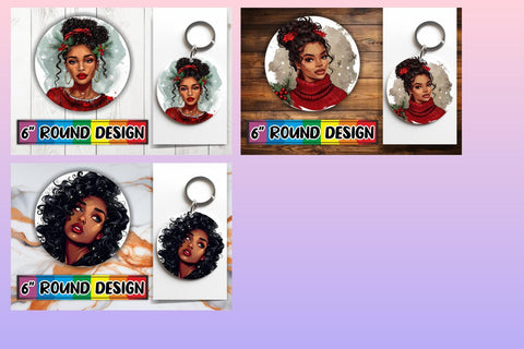 15x Car Coaster Design Bundle for Sublimation , Xmas Girl Sublimation afrosvg 
