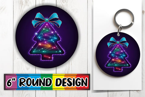 15x Car Coaster Design Pack for Sublimation , Neon Xmas Sublimation afrosvg 