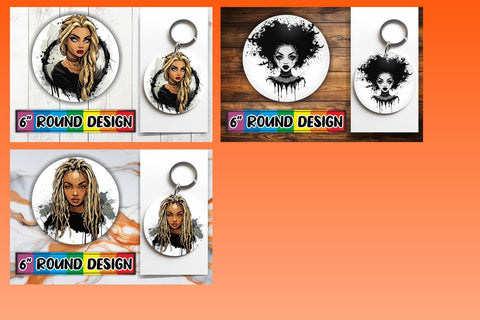 15x Car Coaster & Keychain Sublimation , Halloween Sublimation afrosvg 
