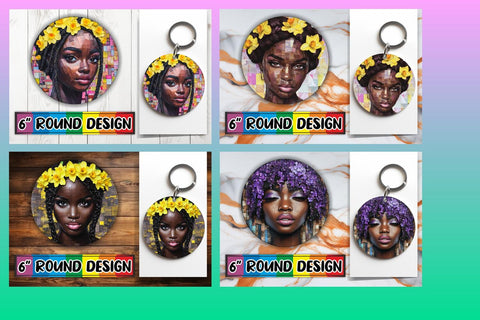 15x Car Coaster Sublimation Pack , Woman Sublimation afrosvg 