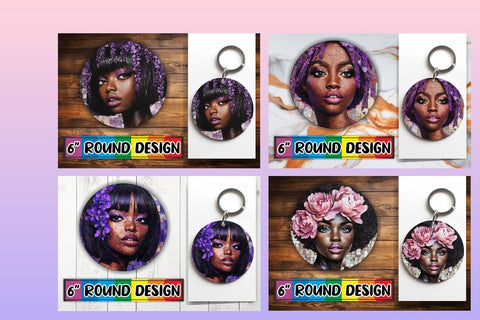 15x Car Coaster Sublimation Pack , Woman Sublimation afrosvg 