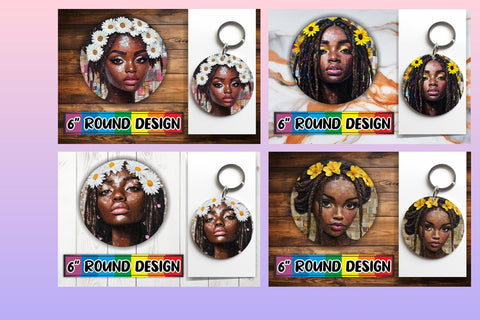 15x Car Coaster Sublimation Pack , Woman Sublimation afrosvg 