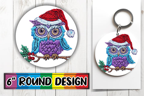 15x Car Coaster Sublimation Pack , Xmas Owl Sublimation afrosvg 