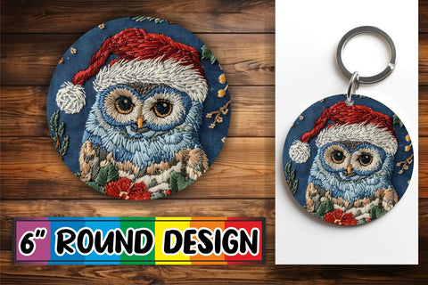 15x Car Coaster Sublimation Pack , Xmas Owl Sublimation afrosvg 