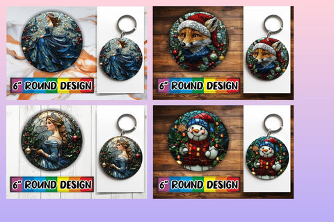 15x Coaster Design Bundle Set , Holiday Sublimation afrosvg 