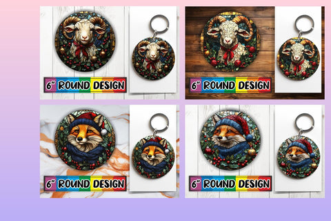 15x Coaster Design Bundle Set , Holiday Sublimation afrosvg 