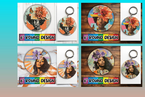 15x Coaster Design Bundle Set , Woman Sublimation afrosvg 