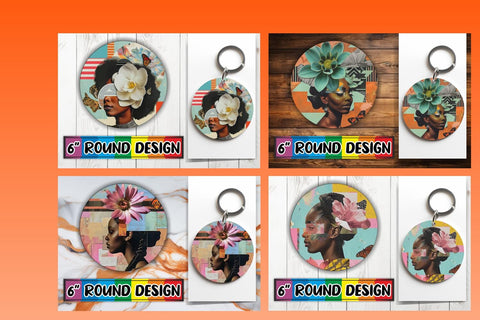 15x Coaster Design Bundle Set , Woman Sublimation afrosvg 