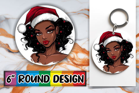 15x Coaster Design Pack for Sublimation , Xmas Girl Sublimation afrosvg 