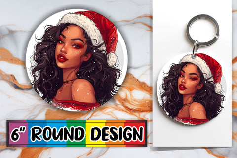 15x Coaster Design Pack for Sublimation , Xmas Girl Sublimation afrosvg 