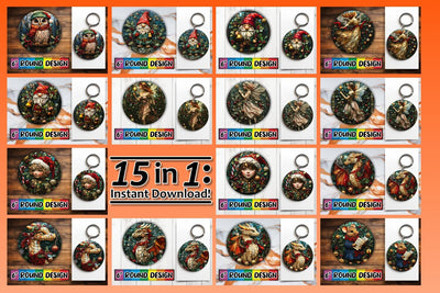 15x Coaster Design Sublimation Set , Holiday Sublimation afrosvg 