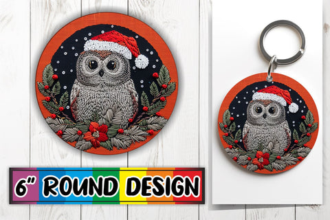 15x Coaster Design Sublimation Set , Xmas Owl Sublimation afrosvg 