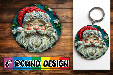 15x Coaster & Keychain Design Bundle , Santa Sublimation afrosvg 