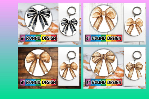 15x Coaster & Keychain Sublimation Kit , Bow Sublimation afrosvg 