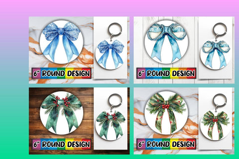 15x Coaster & Keychain Sublimation Kit , Bow Sublimation afrosvg 